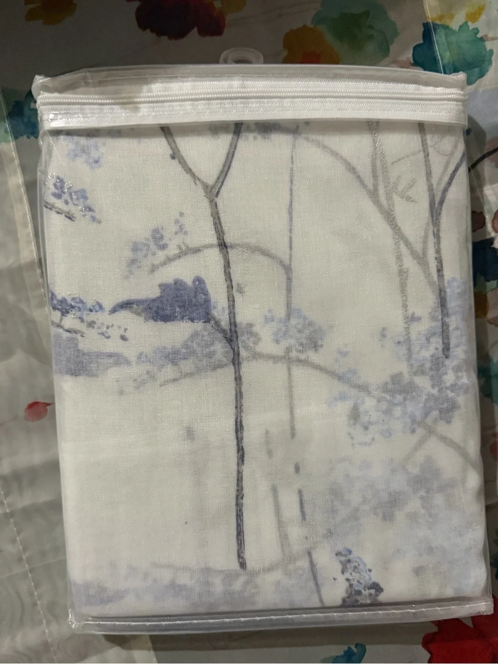 Shower curtain blue bathroom fabric